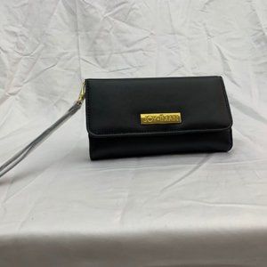 JOY & IMAN Black Leather Wristlet Wallet w/RFID